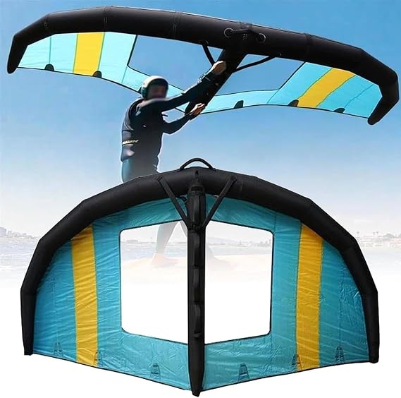 Portable Windsurfing Inflatable Wing 4㎡ 5㎡ 6㎡ with Window, Handheld Surf Sail Foil Board, Kitesurfing Equipment for Adult Outdoor Water Sports, Wind Surfing Kites for Snow Ski Surfing