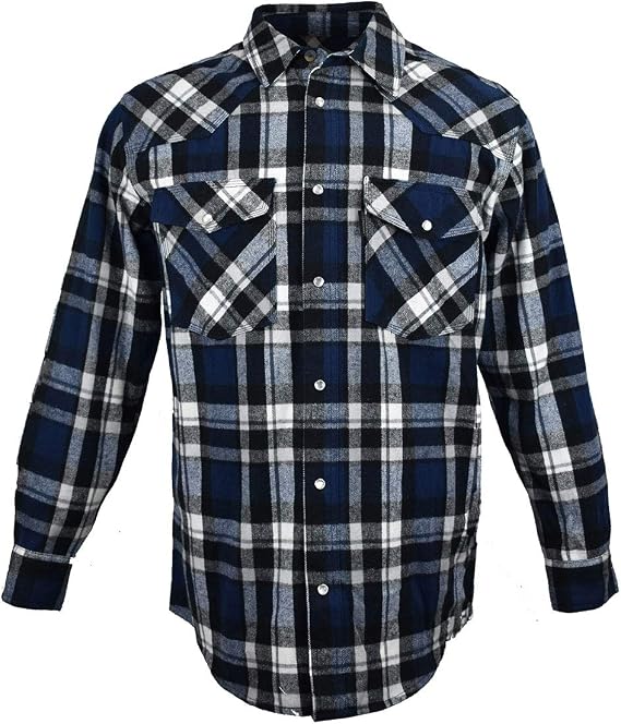 FiveBrother Men's Heavyweight Regular Fit Western Flannel Shirt, Big