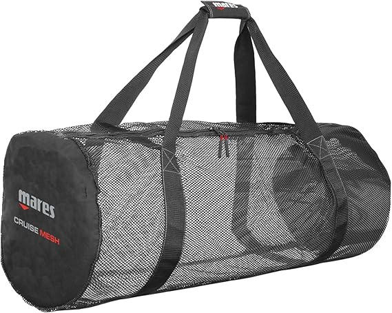 Mares Cruise Mesh Scuba Diving Gear Compact Self-Draining Foldable Travel Duffel-Style Bag, 37.5x15x15