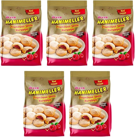 Ülker Hanımeller Cookies with Raspberry Sauce 150 gr x 5 Pieces