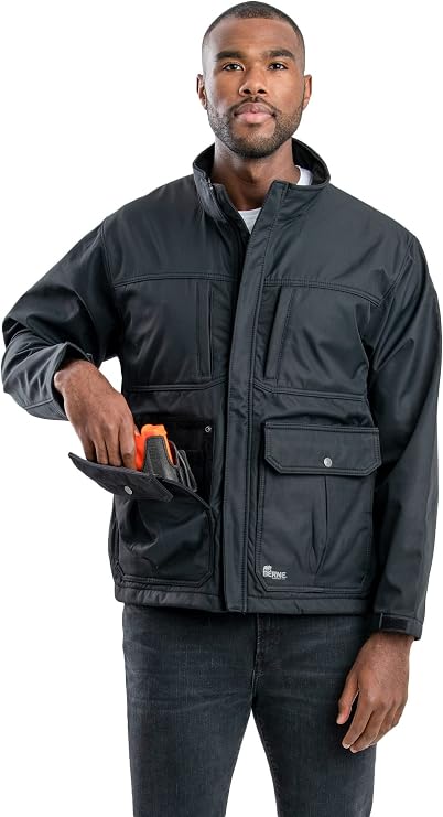 Berne Men's Echo Zero Eight Softshell Jacket, 6X-Large Regular, Black