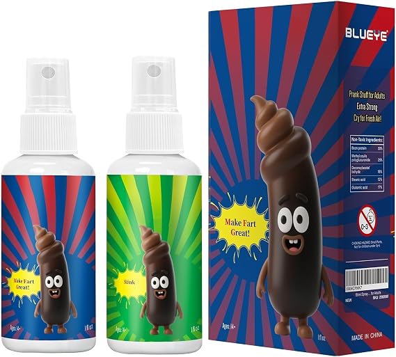 BLUEYE 2Packs Fart Spray Extra Strong,Potent Smell Like Fart Bomb,Hilarious Gag Gifts,Pranks Stuff for Adults,April Fools,Stocking Stuffers -Non Toxic Bad Gas