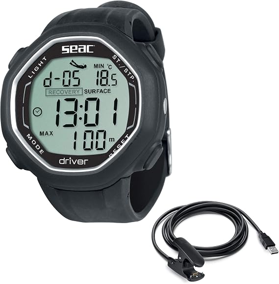 SEAC Driver Wrist Freediving Computer with Data Download System Black+USB