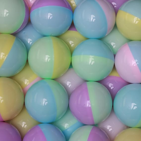 Capsule Vending Machine Pastel Colored Round Capsules Empty 50 pcs 2 inch - Gumball Machine Capsules Bulk Party Favor Containers - Easter Basket Stuffers Pinata Stuffers DIY Craft Supplies