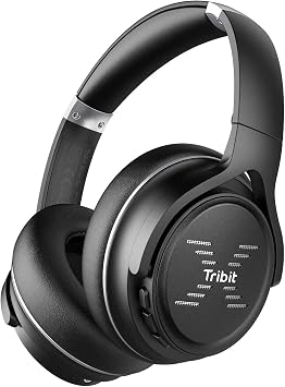 Tribit XFree Go Bluetooth Headphones, Wireless Headphones Over Ear with Bluetooth 5.0, HiFi Sound with Deep Bass, USB Lightening Fast Charge, 24H Playtime, CVC8.0 Noise Cancelling Mics