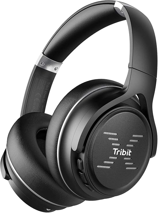Tribit XFree Go Bluetooth Headphones, Wireless Headphones Over Ear with Bluetooth 5.0, HiFi Sound with Deep Bass, USB Lightening Fast Charge, 24H Playtime, CVC8.0 Noise Cancelling Mics