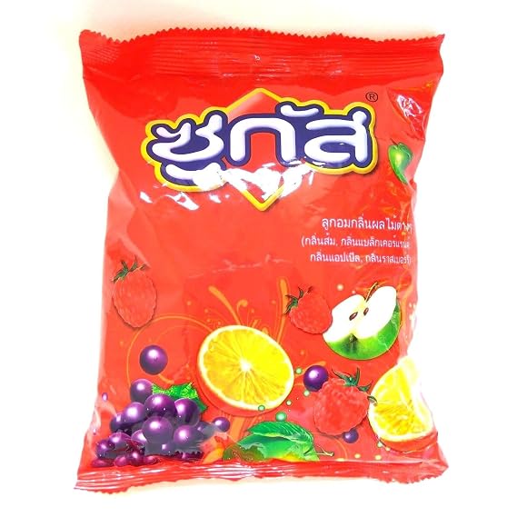 Sugus Assorted Candy, Blackcurrant/Green Apple/Orange/Raspberry, 300 Gram