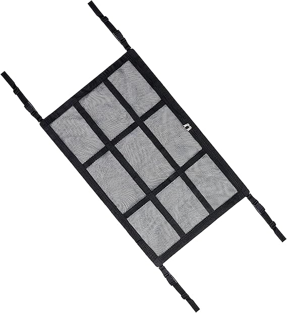 Car Ceiling Cargo Net Pocket, 35"26"Double-Layer Roof Storage Net | Car Camping Essentials Mesh Organizer with Adjustable Buckles, Universal Long Road Trip Auto Accessory for Sedan, Truck, SUV