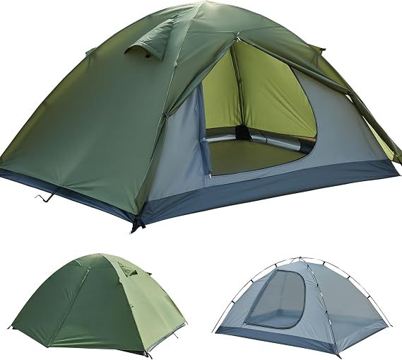 Tents 2/4/6/8 Person Easy Assembly Waterproof Camping Tent with Rain Cover Portable Double Layer Large Family Tent for Camping Backyard Outdoor & Hiking