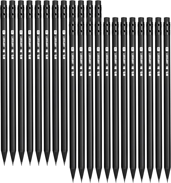 M&G Wood-Cased 2B Pencils, 24 Pack Pre-Sharpened Pencils with Top Erasers, Bulk Black Pencils for School Teacher Supplies, Writing, Drawing and Sketching