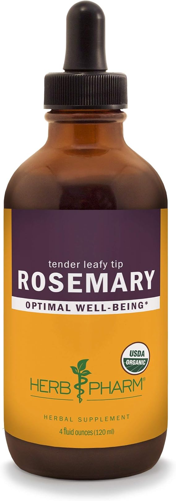 Herb Pharm Rosemary Liquid Herbal Extract: Organic Traditional Cognitive Support, for Memory & Alertness, Circulatory Support, Gluten-Free, Non-GMO, Up to ~3 Month Supply, 4 oz*, Packaging May Vary