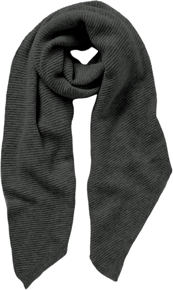 Huaqiao Womens Thick Ribbed Warm Scarf Kint Wrap Chunky Long Loose Scarf(Gery-Onesize)