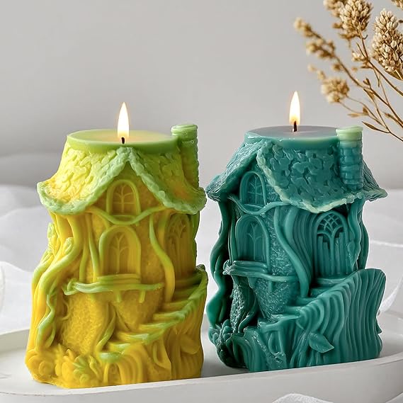 Tree House Molds Home Candle & Resin Mold - Resin Casting Silicone Molds for Home Decor & Candle Making Wave Spiral Mold