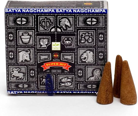 Satya Nag Champa Konik Tütsü- backflow cones (Geri Akışkanlı)(Premium Natural Incense Cones) (Super Hit)