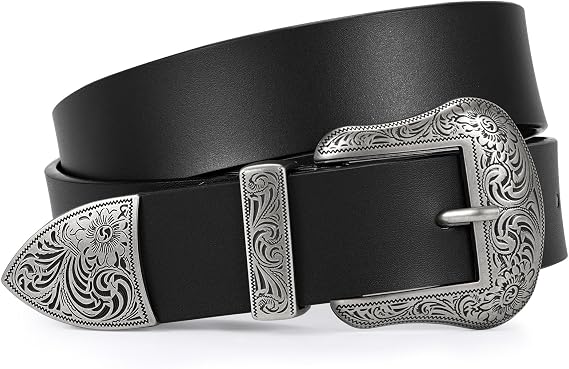 BELTROAD Cowboy Cowgirl Belts for Women Men Western Belts for Woman Country Belt for Pants Dresses with Vintage Buckle