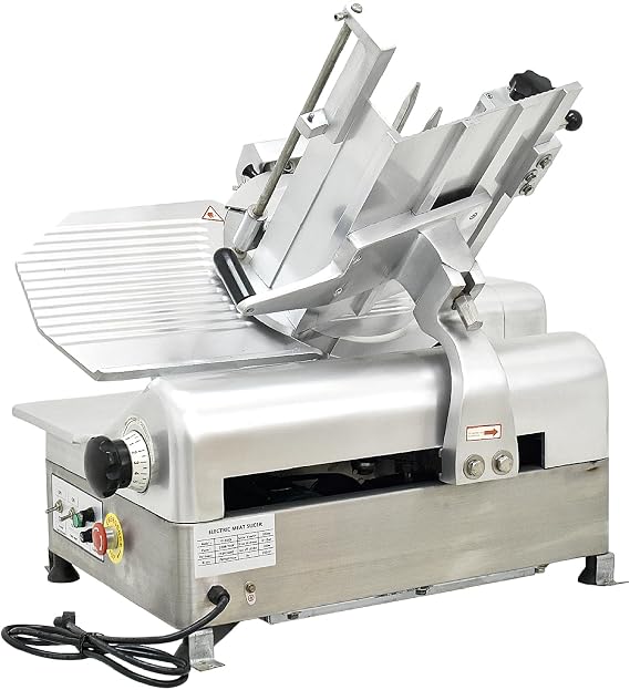 Fully Automatic Meat Slicer,370W+550W Dual Motor Design,Meat Cutter Equipped With Detachable Blades With A Diameter Of 13 inch, 0-15mm Adjustable Thickness,Suitable For Household And Commercial Use