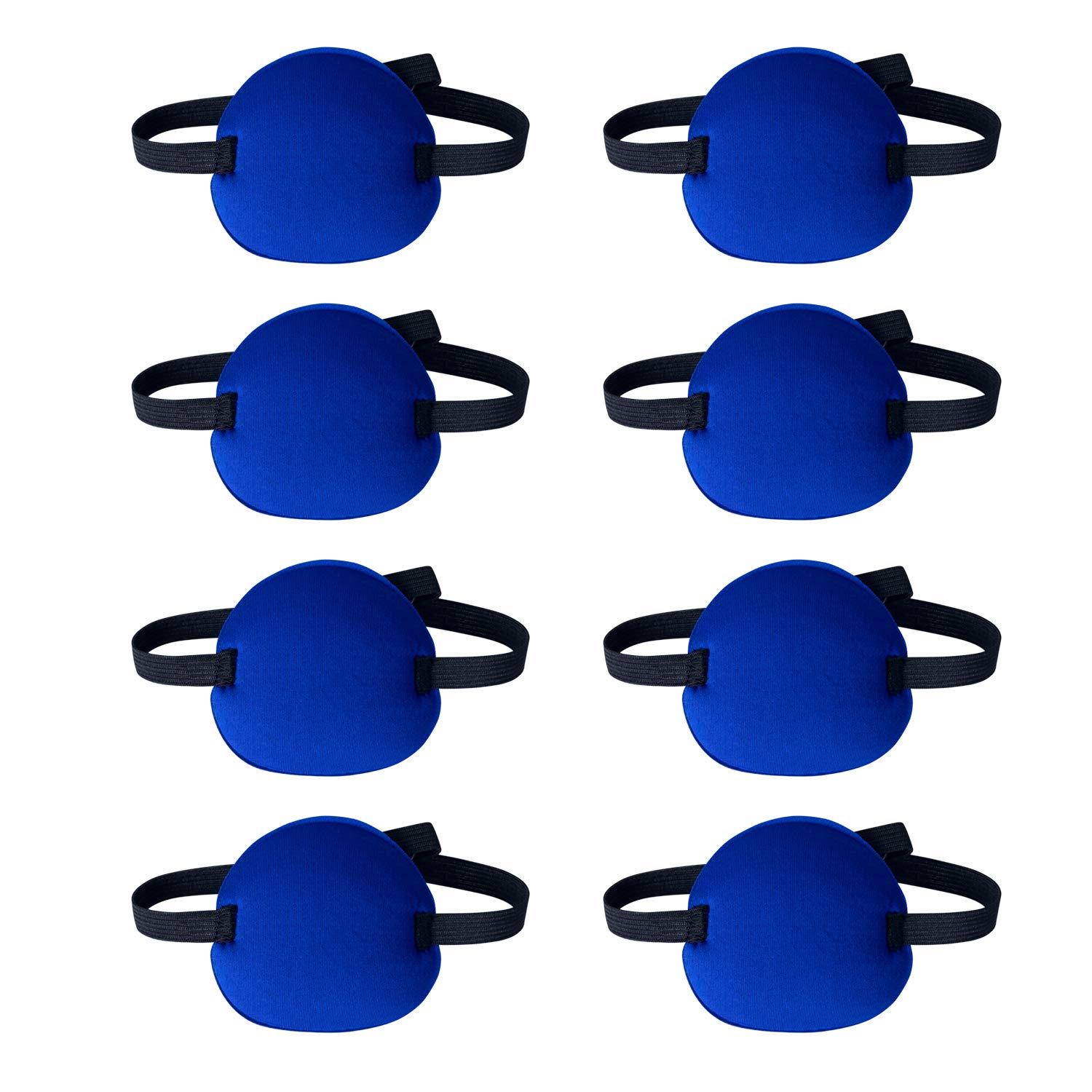Favide 8 Pack Blue Eye Patch Strabismus Adjustable Eye Patch Eye Mask with Buckle for Adults and Kids