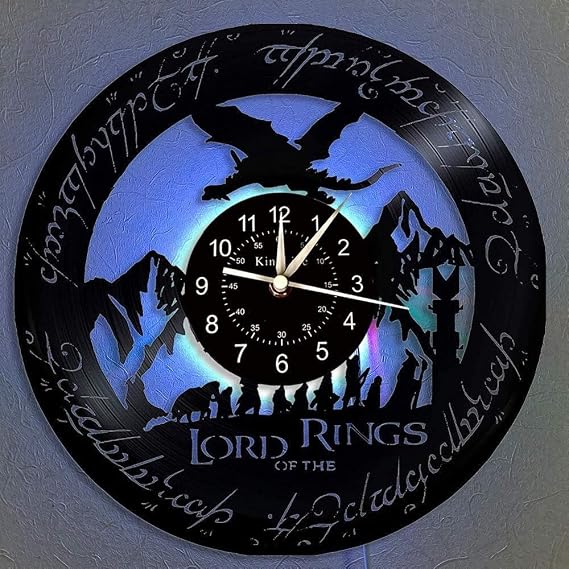 Vinyl creative wall clock, sci-fi movie pattern shaped clock, mural decoration multi-purpose wall clock gift.