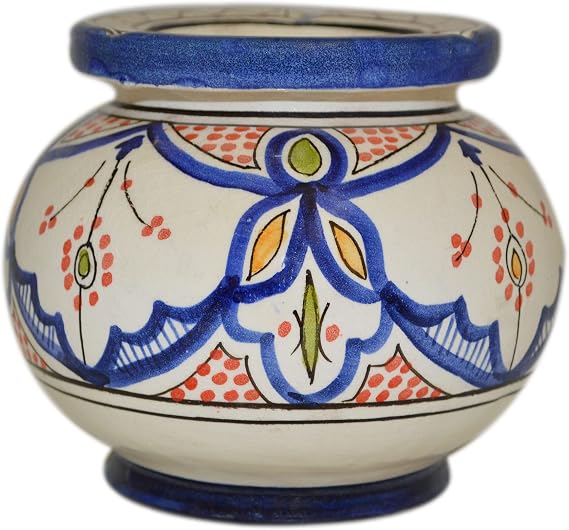 Ceramic Ashtrays Hand Made Moroccan smokeless Ceramic Vivid Colors Medium