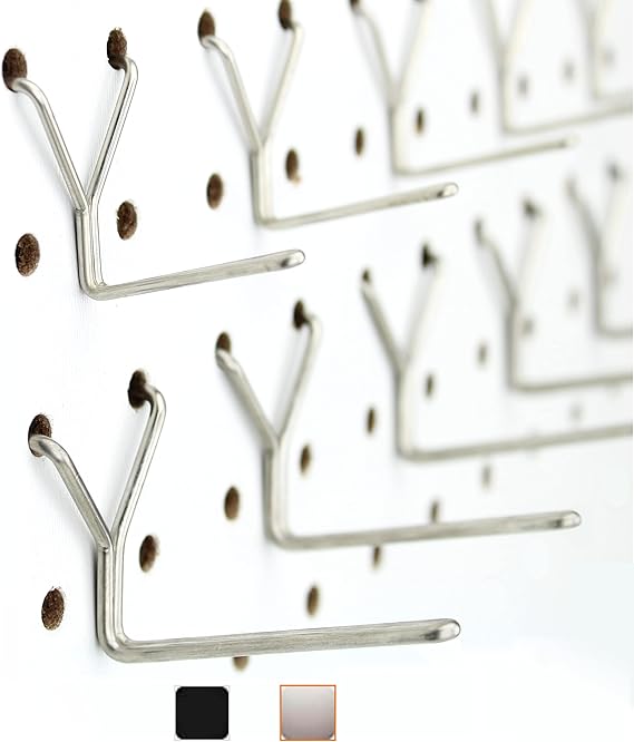 Stainless Steel Pegboard Hooks 50-Pack 1" + 2 L Hook - Will Not Fall Out, Fits Any Peg Board - Organize Tools, Accessories, Workbench, Garage Storage, Kitchen, Crafts, Jewelry, Retail