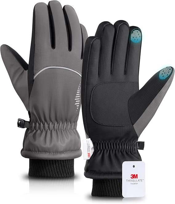 rivmount Winter Gloves with Waterproof/Touchscreen/Warm, Thermal Snow Glove for Cold Weather Running, Ski, Cycling, Women Men
