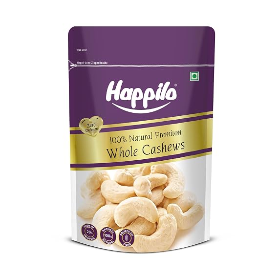 Happilo 100% Natural Premium Whole Cashews, 200g