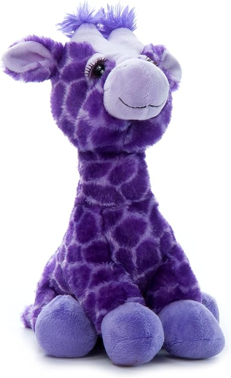 The Petting Zoo Lash'z Purple Giraffe Stuffed Animal, Kids Gifts, 12 in