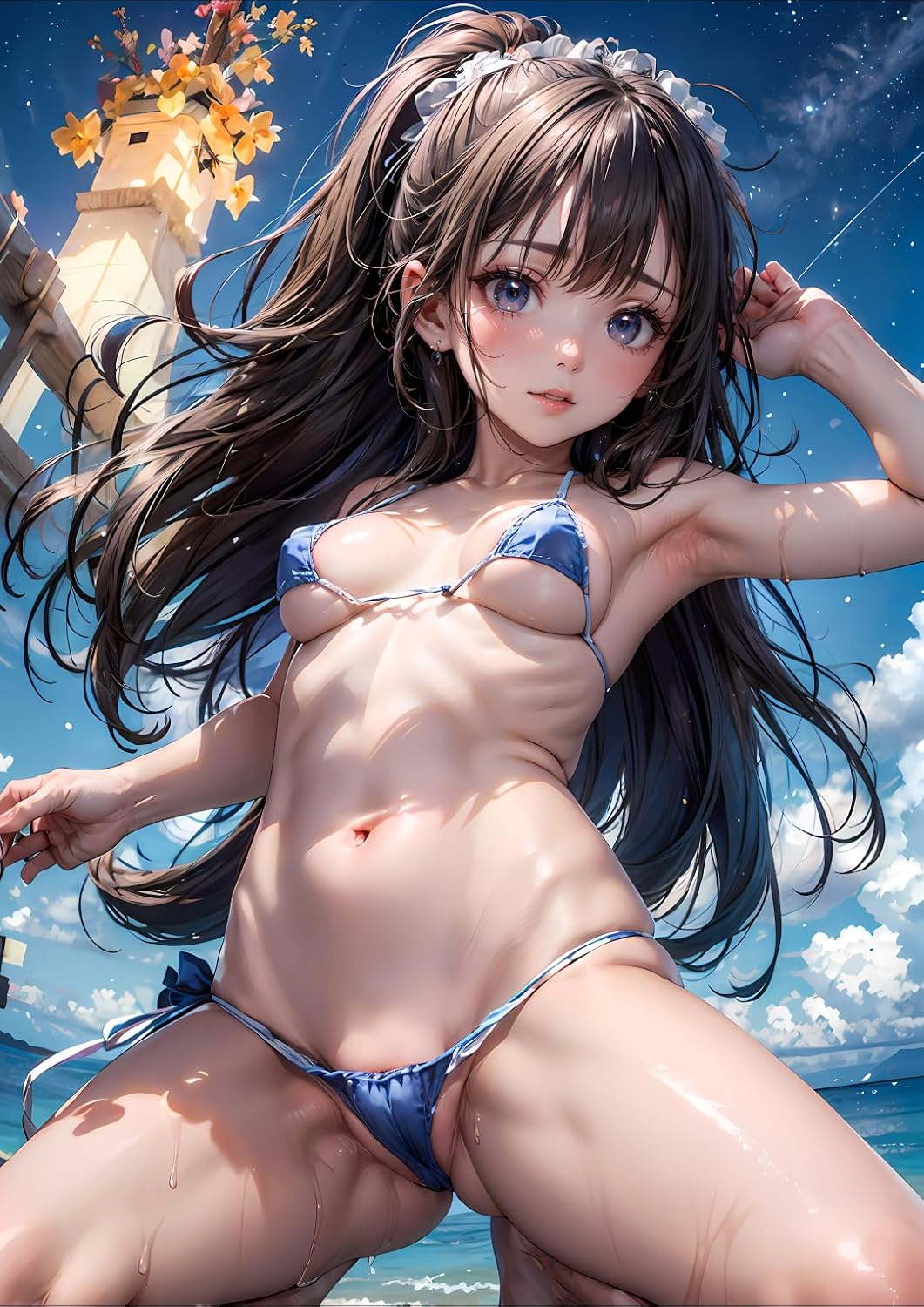 Generic 547 ◆ Bijin Seisakusho ◆ A4 Photo Paper, 4K Original Bikini Beauty Illustration Gravure Sexy Anime Doujin Poster Fetish Beautiful Breasts Beautiful Legs Butt School Swimsuit Model AI Art