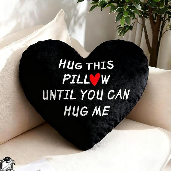 Valentines Day Hug This Pillow Until You Can Hug Me Pillow Boyfriend Gifts Throw Pillows for Long Distance Relationship Gift for Adults Women Friends