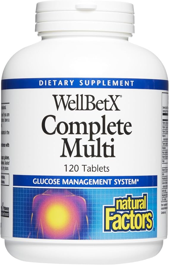 WellBetX Complete Multi by Natural Factors, Supports Healthy Carbohydrate Metabolism, 120 tablets, 120 Tablets