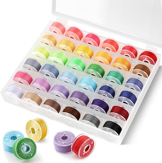 36PCS Sewing Machine Bobbins Threads, Bobbin Case for Sewing Machine with Case, Universal Accessories