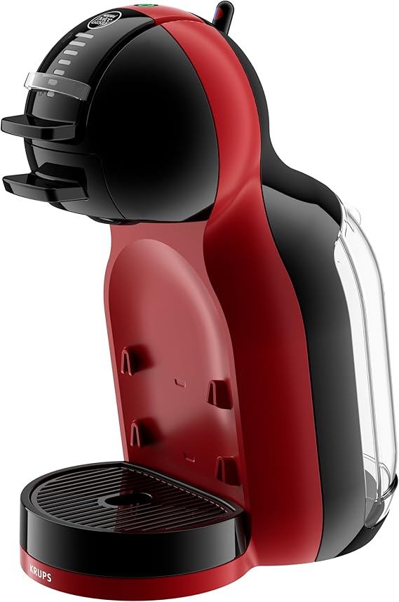 NESCAFÉ Dolce Gusto Krups Mini Me Small Automatic Coffee Capsule Machine, Hot and Cold Drinks, 15 Bar Pressure, 0.8 Litre Water Tank, Eco Mode, Cherry Red/Black, KP123H