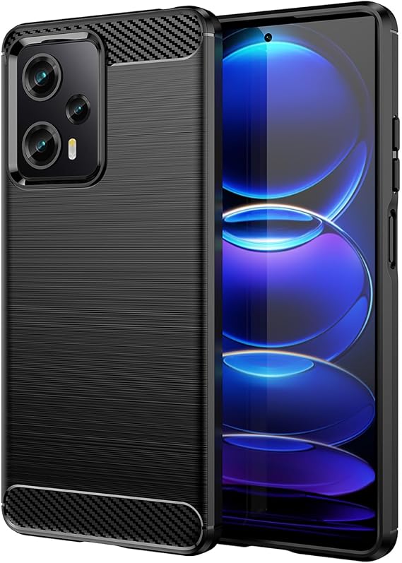Microcase Xiaomi Poco F5 / Redmi Note 12 Turbo Brushed Carbon Fiber Silikon Kılıf - Siyah AL3332