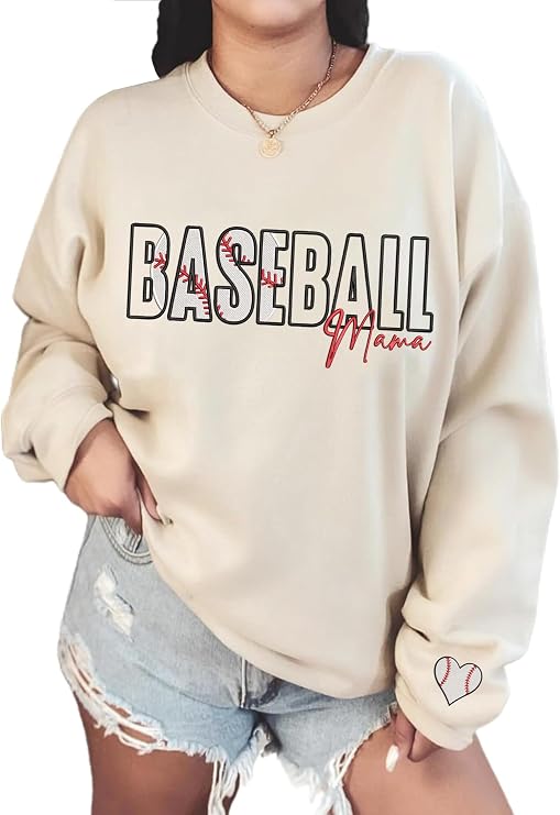 Nani Baseball Mama Embroidered Sweatshirt, Baseball Mama EmbroideredSweatshirt Gift For Mom Mother's Day Gameday Christmas