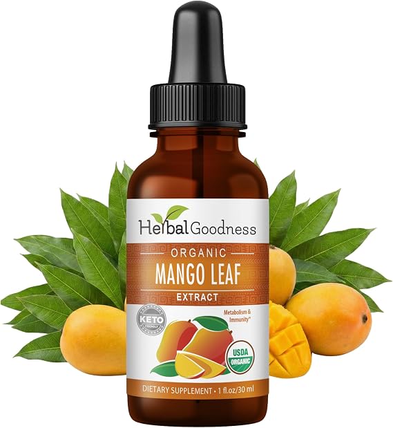 Herbal Goodness Organic Mango Leaf Extract Liquid, African, 1 fl oz