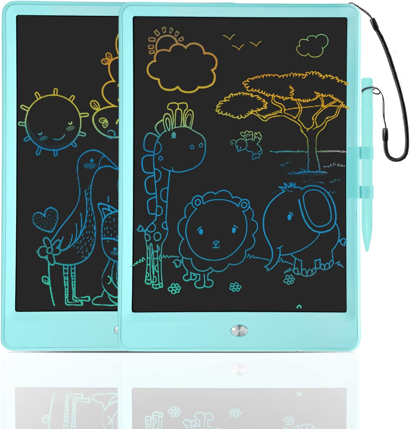 CARRVAS LCD Writing Tablet 2 Pack 10 Inch Colorful Drawing Pad for Kids Erasable Doodle Board Toy Gifts for 3 4 5 6 7 8 Year Old Girls Boys Toddlers
