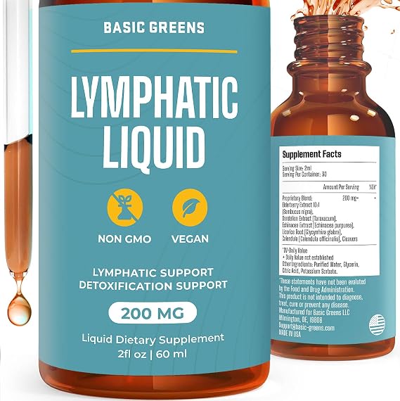 Lymphatic Liquid Support for Healthy Function & Fluid Balance - 2 Fl Oz
