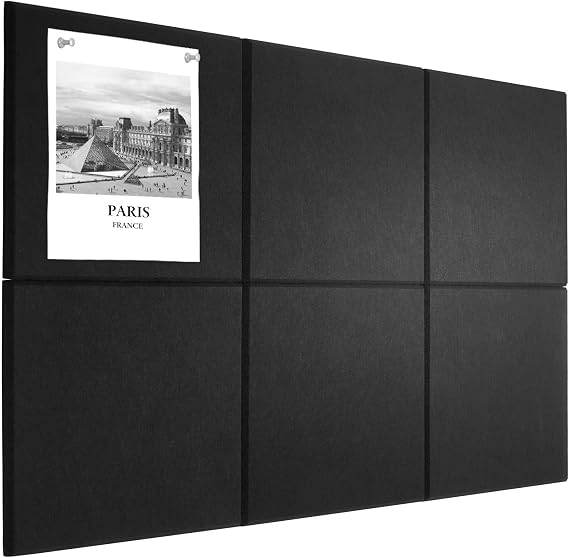 36" x 24" Felt Bulletin Board & Cork Board Alternative, Black