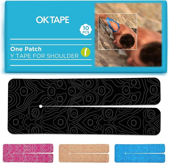 OK TAPE Precut Y-Shape Kinesiology Tape for Shoulder, Knee, Back, 10 Pcs