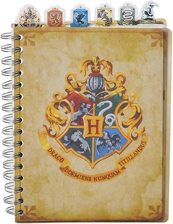 Harry Potter Spiral Bound Tab Journal - Hogwarts Notebook with Subject Dividers | Harry Potter School Supplies