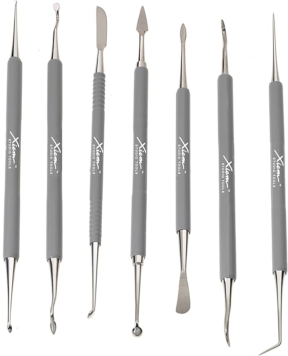 Xiem Tools USA Precision Stainless Steel Sgrafitto Detailing Tool Set, Professional Series, 7 pieces (PSTS7SD-10082)