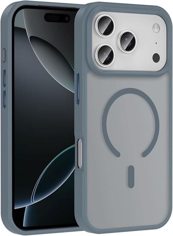 Ehr. iPhone 17 Pro/iPhone 18 Pro ile Uyumlu MagSafe Kılıf, Mıknatıslı Kablosuz Şarj Destekli, İpeksi Dokulu Sert Gövde, Kamera Korumalı Premium Silikon Kapak (Gri, iPhone 17 Pro/iPhone 18 Pro)
