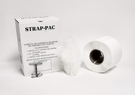 PAC Strapping Postal Kit Plus Plastic Strapping Kit, 1/2" Wide Polypropylene Strapping