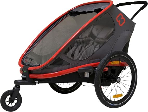 Hamax Outback Two Seat Reclining Multi-Sport Child Bike Trailer + Stroller (Jogger Wheel Sold Separately)