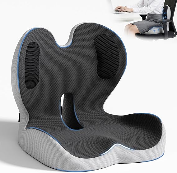 Seat Cushion,Memory Foam Chair Cushion for Office and Car | Ergonomic Design,Back Cushion for Tailbone,& Lower Back Pressure Relief,Lumbar Support Pilow for Office,Car,Truck,Desk Chair