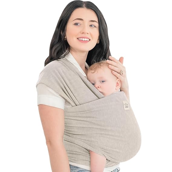 KeaBabies Baby Wrap Carrier, All in 1 Original Baby Carrier, Stone Gray