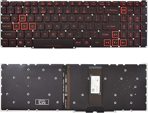 Replacement Keyboard with Backlit Compatible with Acer AN515-43 AN515-44 AN515-54 N18C3 AN517-51 AN517-52 N20C2 AN715-51 AN715-52 PT315-51 PT315-52 PH315-52 PH315-53 PH317-53 PH317-54