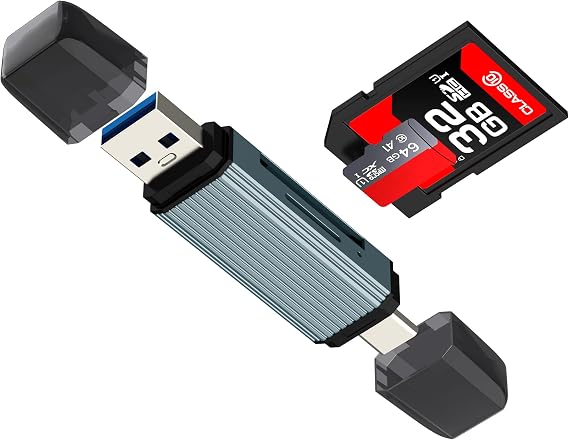 USB C USB to SD Card Reader for Iphone17 16 15 Pro Max Adapter (2in2) Micro SD Memory Stick Computer Accessories Camera TF Flash Drive Hub PC Converter Port for Ipad Compatible with Samsung