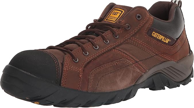 CATERPILLAR Men's Argon Composite-Toe Lace-Up Work Boot,Dark Brown,7.5 W US
