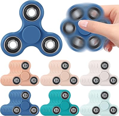 48 Pcs Fidget Spinner Toy Bulk Sensory Fidget Toy for Adults Kids Party Favors Classroom Prizes Gift Bag Fillers Stress Relief, 6 Colors